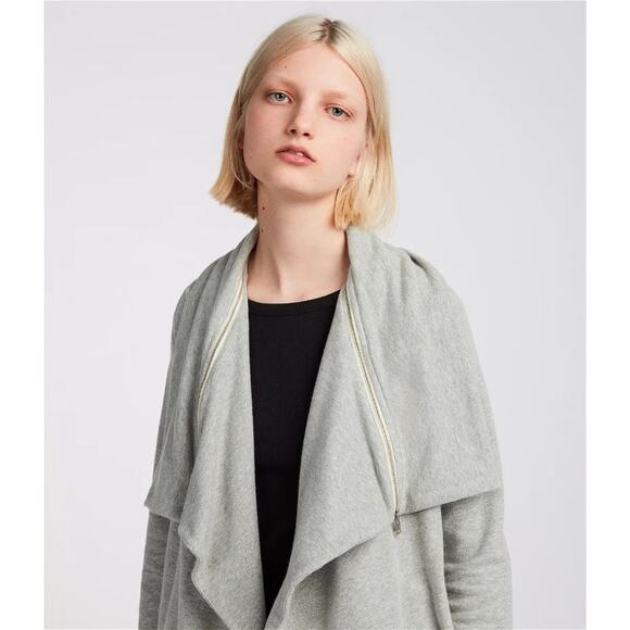 Allsaints Mila Dahlia Sweatshirt Cardigan Size XS Grey Oversized Knit Emo Grunge - Picture 7 of 14